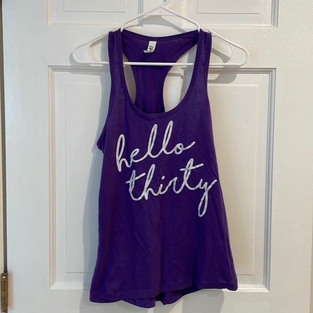 30th Birthday “Hello Thirty” Racerback Tank Top